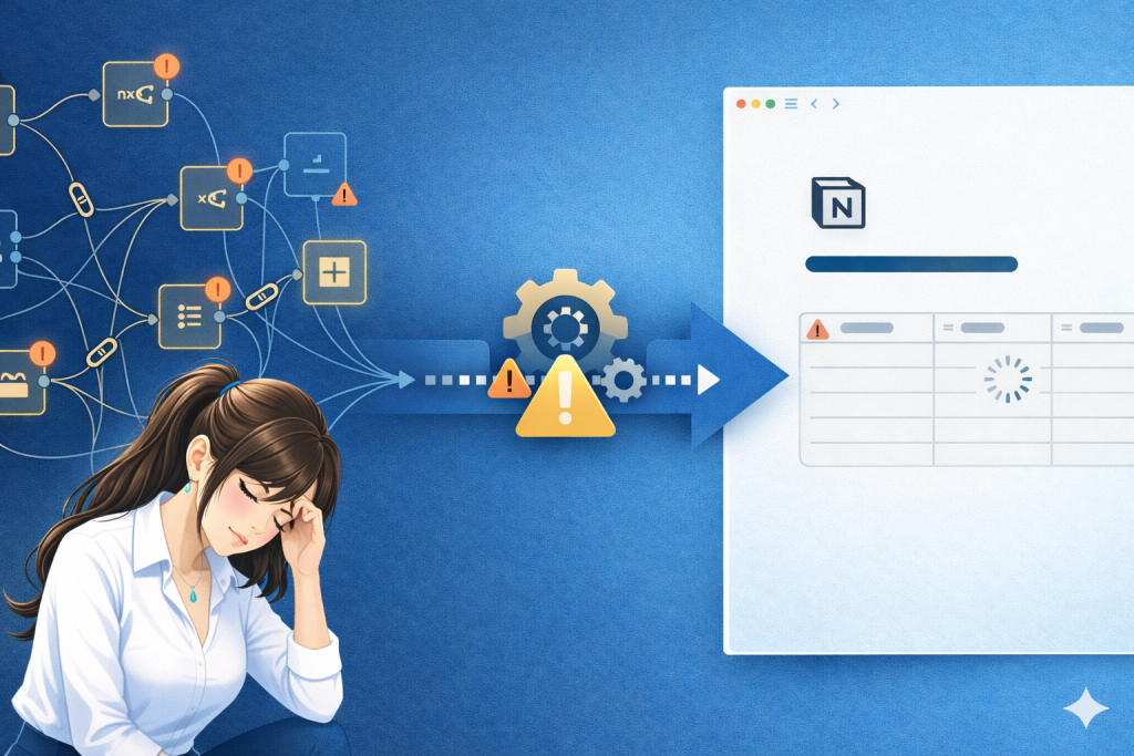 n8n Notion連携で「書き込みたいだけ」なのに進まないときに起きていること